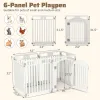 6-Panel HDPE Dog Playpen - Convertible Design (Playpen/Fence), Lockable Door, Suction Cups + Ground Stakes