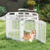6-Panel HDPE Dog Playpen - Convertible Design (Playpen/Fence), Lockable Door, Suction Cups + Ground Stakes