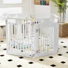 6-Panel HDPE Dog Playpen - Convertible Design (Playpen/Fence), Lockable Door, Suction Cups + Ground Stakes