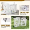 6-Panel HDPE Dog Playpen - Convertible Design (Playpen/Fence), Lockable Door, Suction Cups + Ground Stakes