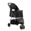Pet Stroller, 35 lbs Weight Capacity, Foldable Dog Stroller Cart, 3 Wheel Stroller with Mesh Windows and Cup Holders
