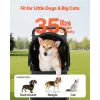 Pet Stroller, 35 lbs Weight Capacity, Foldable Dog Stroller Cart, 3 Wheel Stroller with Mesh Windows and Cup Holders