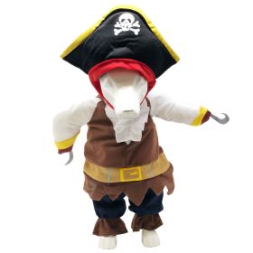 'Captain Snuggles' Pirate Dog Costume (Color: NAVY, size: X-Small)